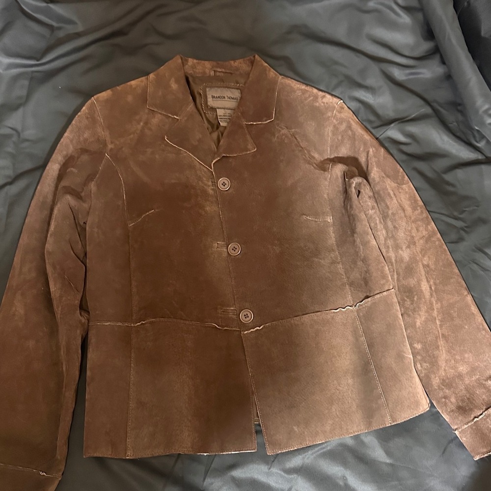 90s/00s Brandon Thomas Womens Brown Suede Leather Jacket Blazer